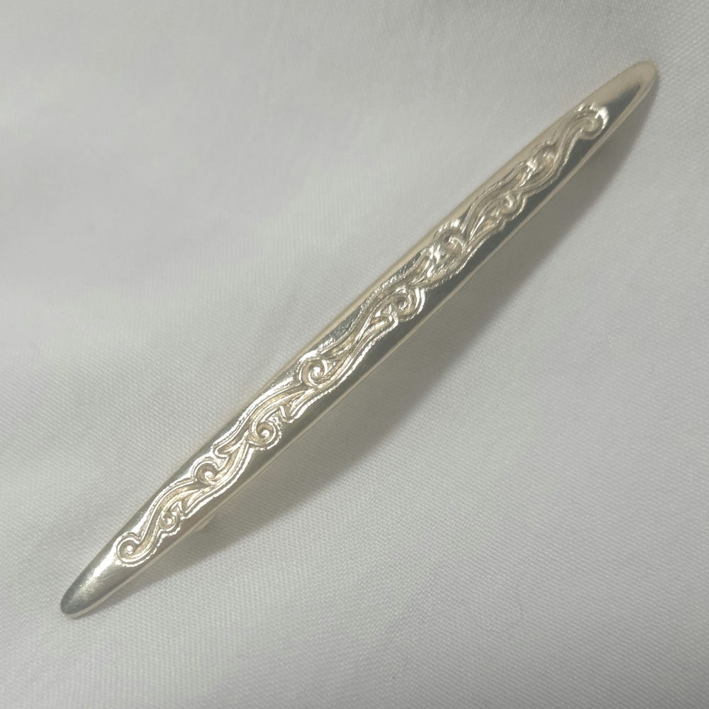 Engraved GoldTone Bar Brooch Pin